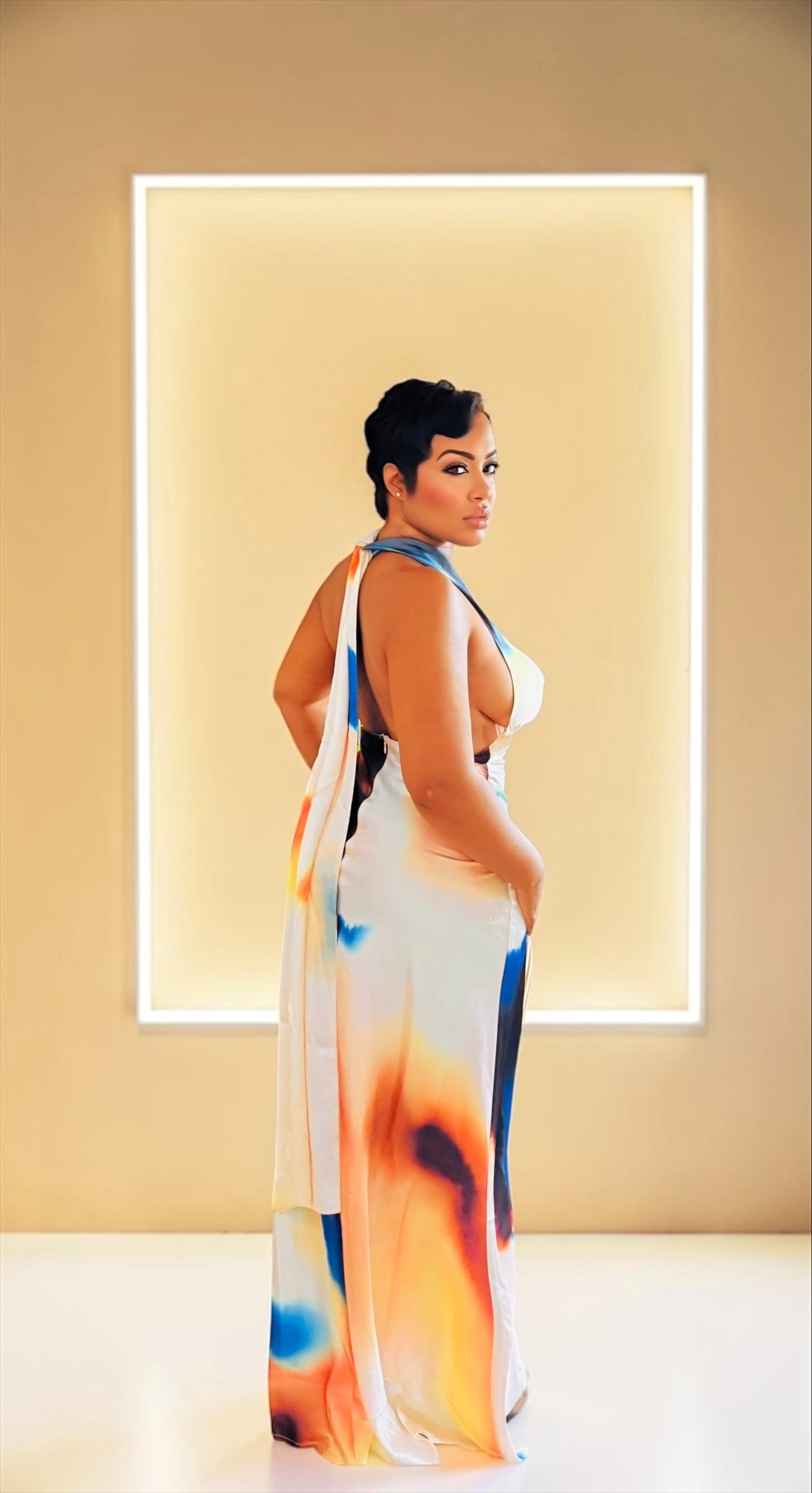 Slash Of Color Maxi Dress