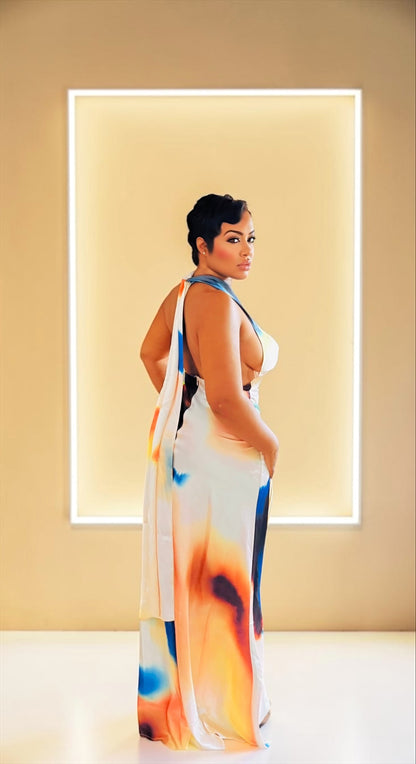 Slash Of Color Maxi Dress
