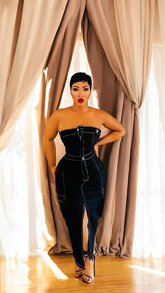 No Trace Denim Cargo Dress