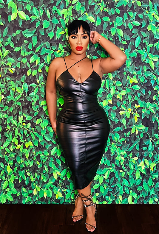 Sherry Leather Pencil Dress