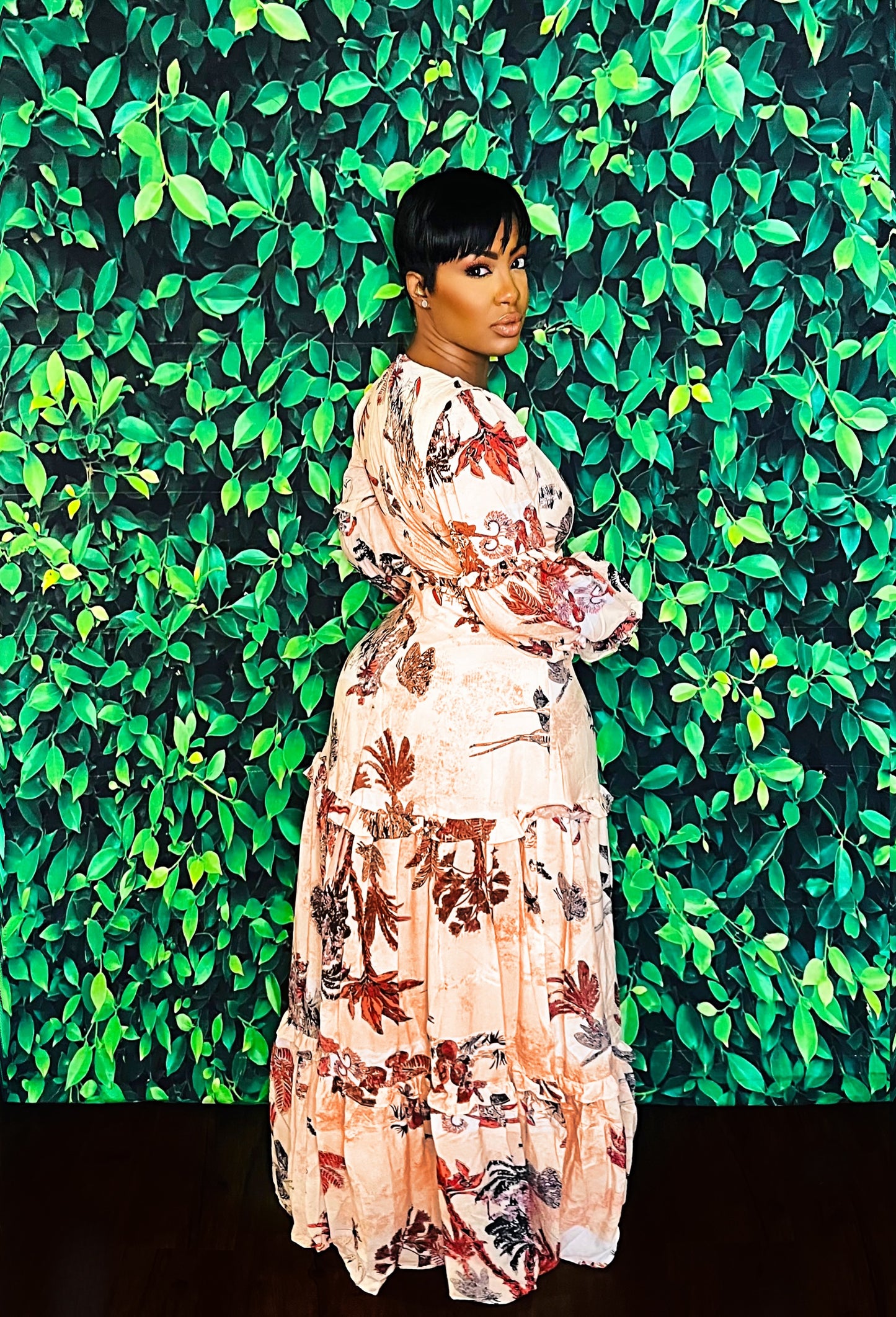 Luna Palm Maxi Dress