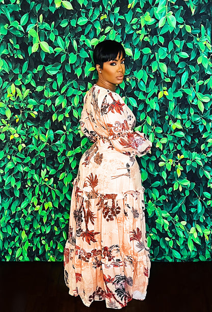 Luna Palm Maxi Dress