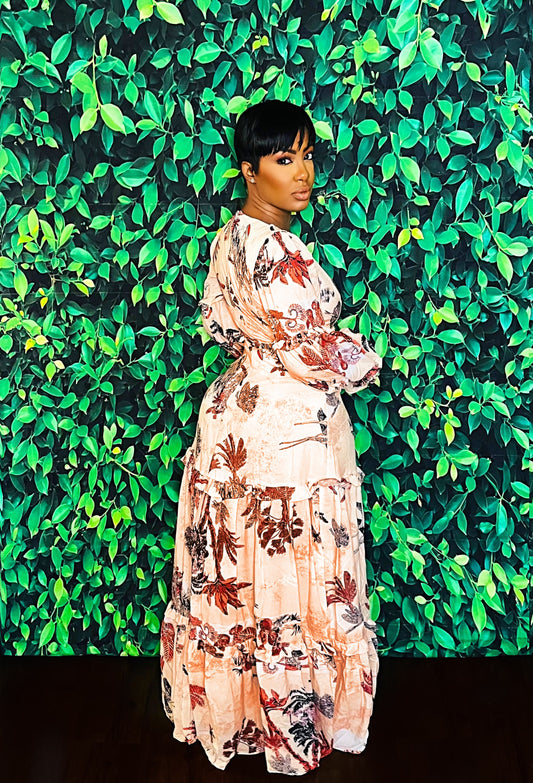 Luna Palm Maxi Dress