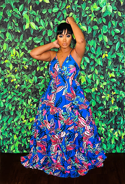 Graffiti Floral Maxi Dress