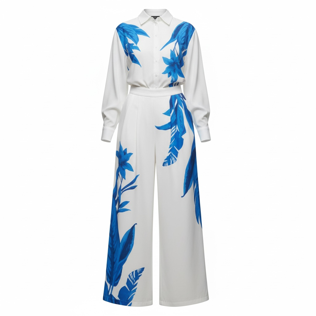 Indigo Palm Pant Set