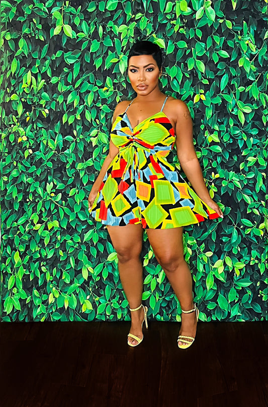 Jazzy Pleated Romper