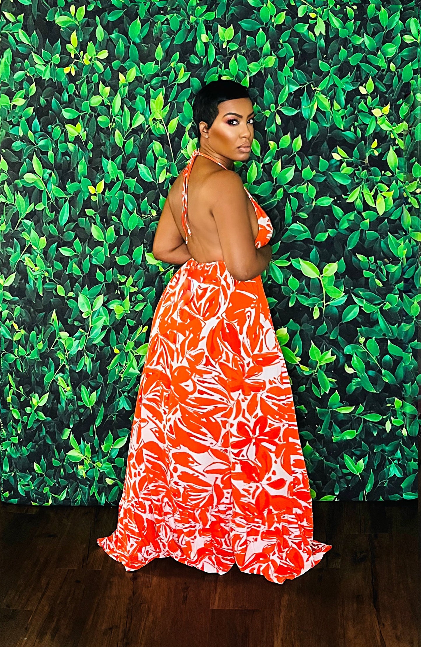 Tangerine Allure Maxi Dress