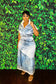 Denim & Silk Skirt Set