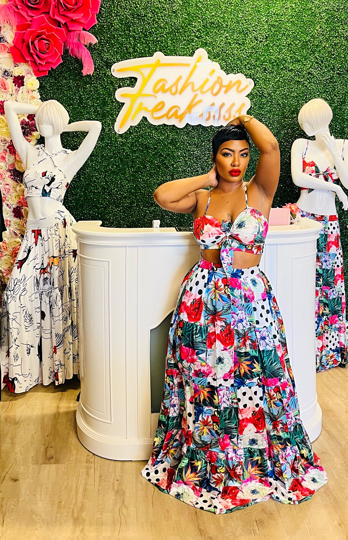 Serenity Patched Skirt Set