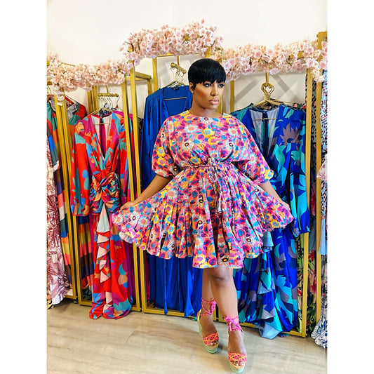 Pink Garden Skater Dress