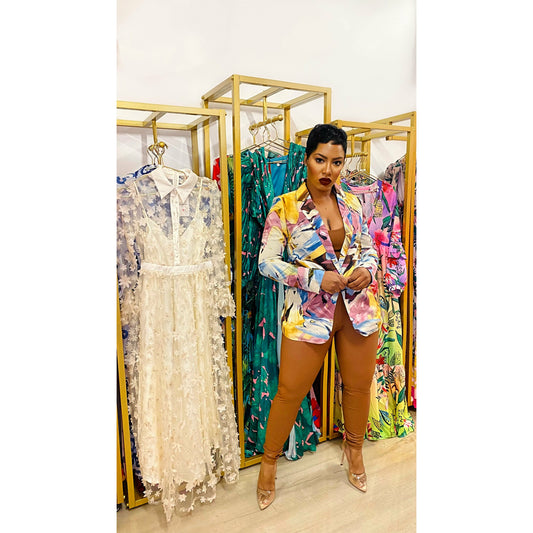 Sketch Of Colors  Blazer