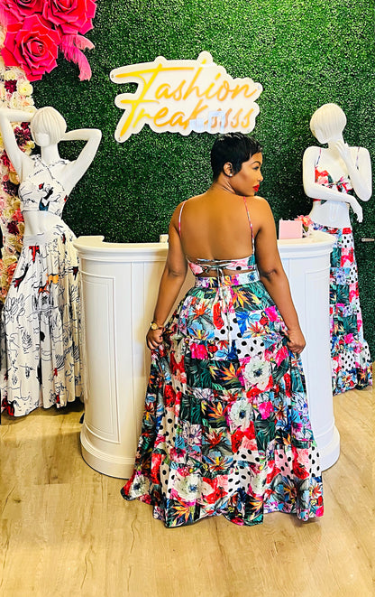 Serenity Patched Skirt Set