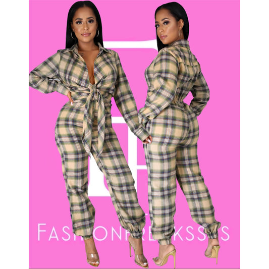 Plaid Me Down Jumpsuit