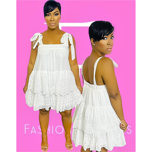 Embroidery Babydoll Dress