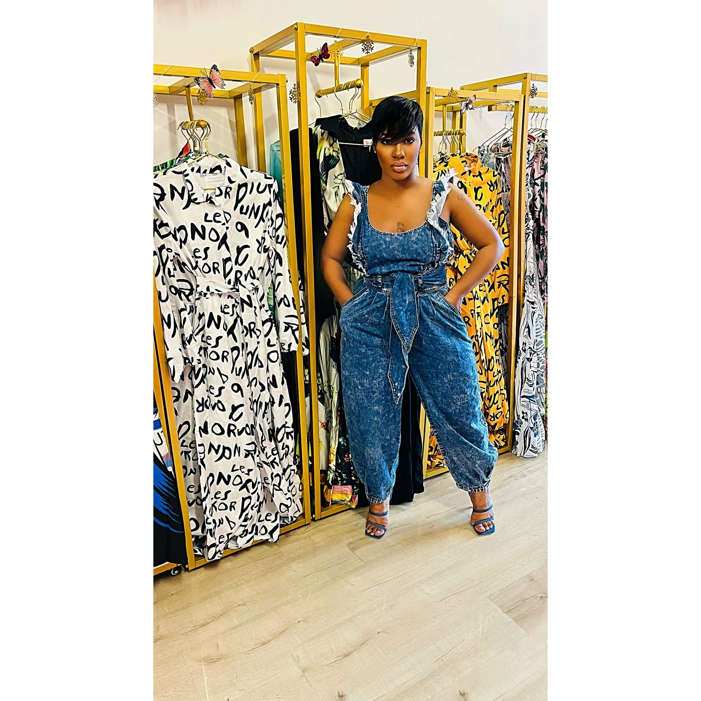 Leslie Denim Wash Jumpsuit