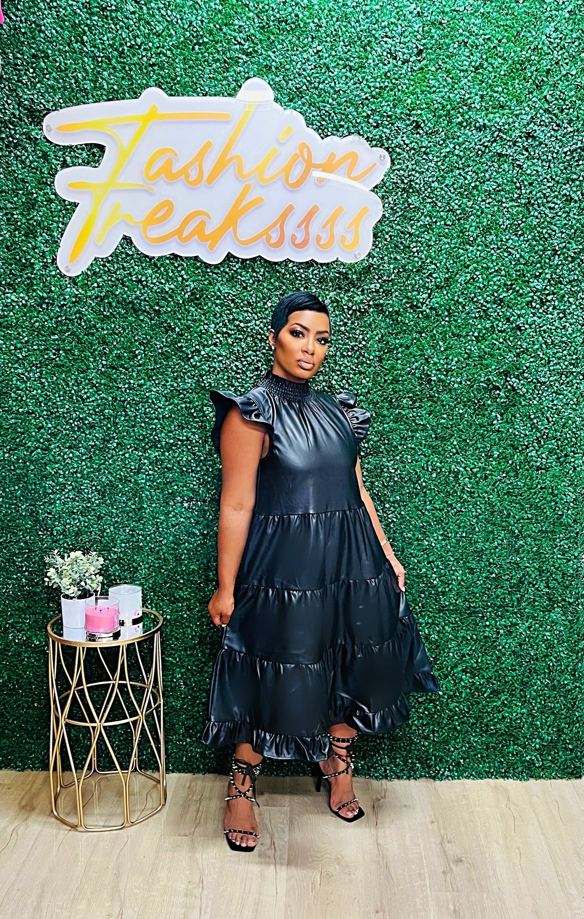 Miriam Leather Dress