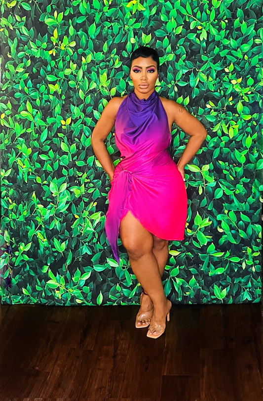 Ombré Fusion Wrap Dress