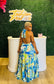 Blue Bloomer Maxi Dress