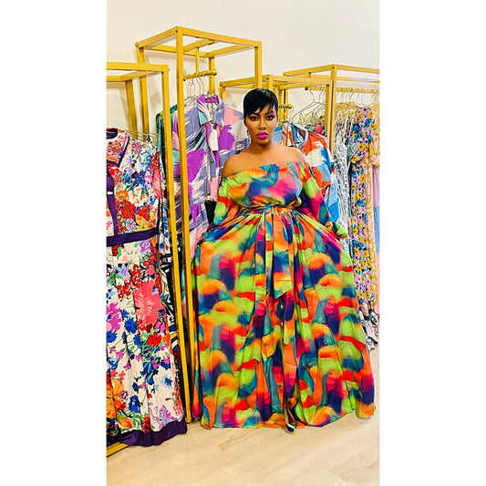 Plus Cascade Maxi Dress