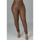 Madison Ruched Leather Leggings