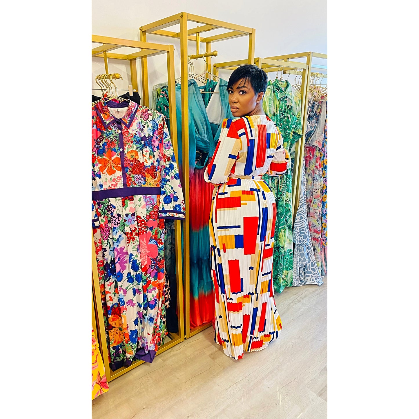 Ms Fancy Pleated Skirt Set