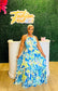 Blue Bloomer Maxi Dress