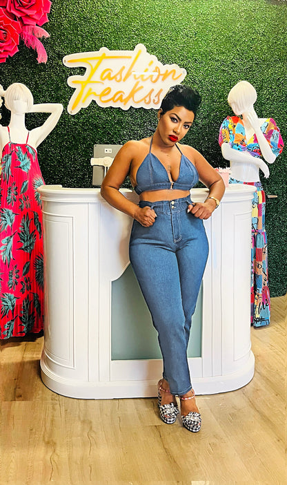 Ms Brooklyn Denim Pant Set