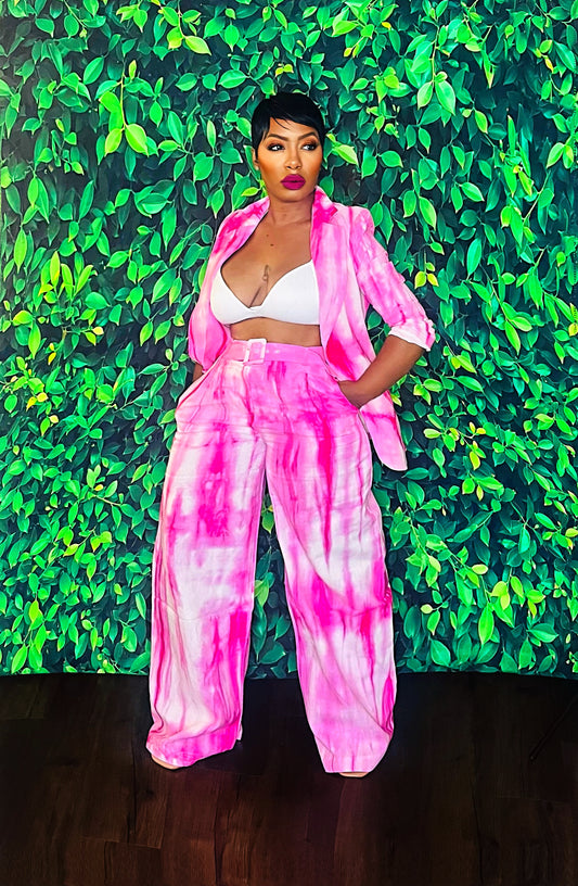 Pink Dye Pant Set