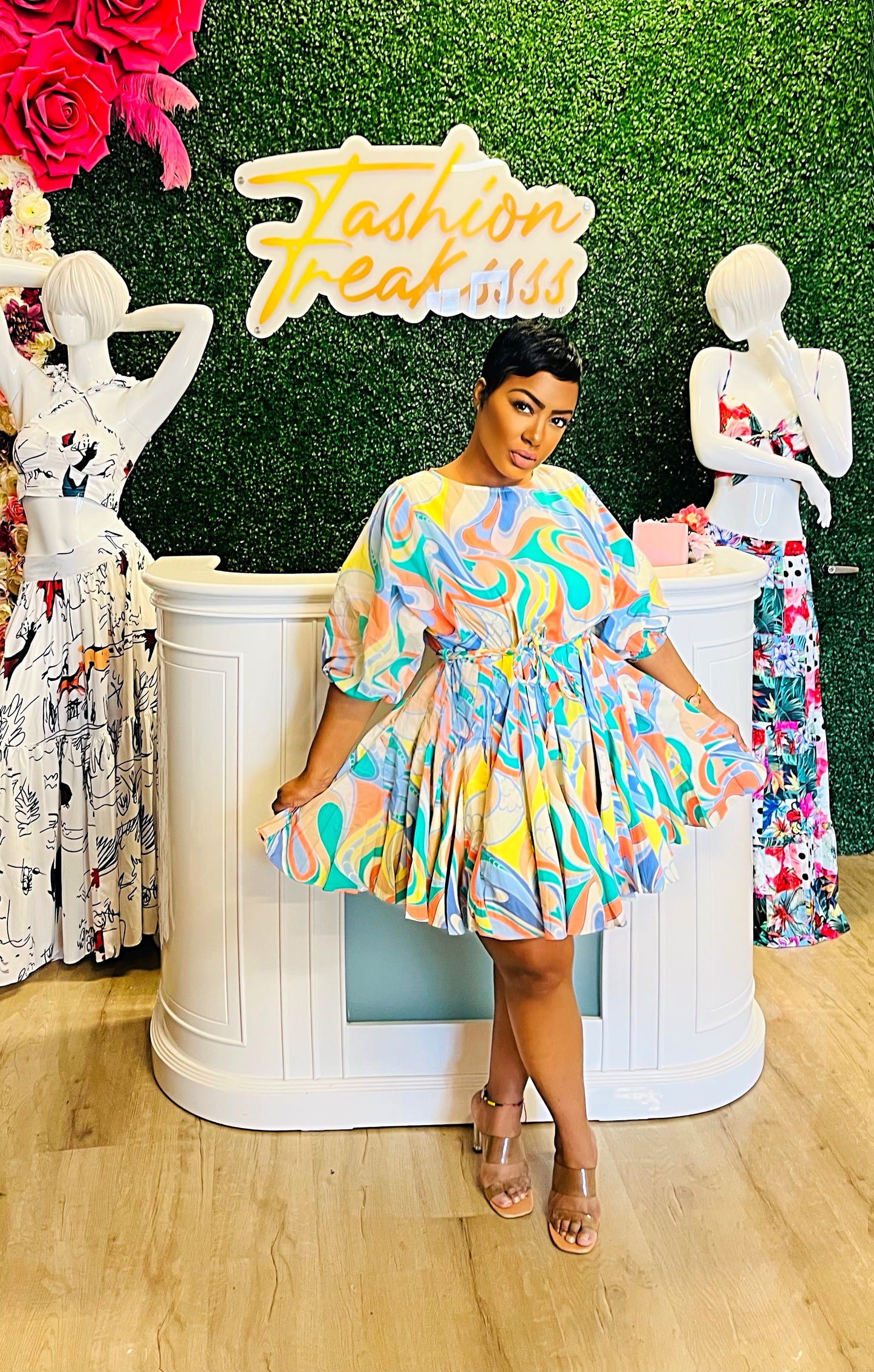 Sherbet Swirl Skater Dress