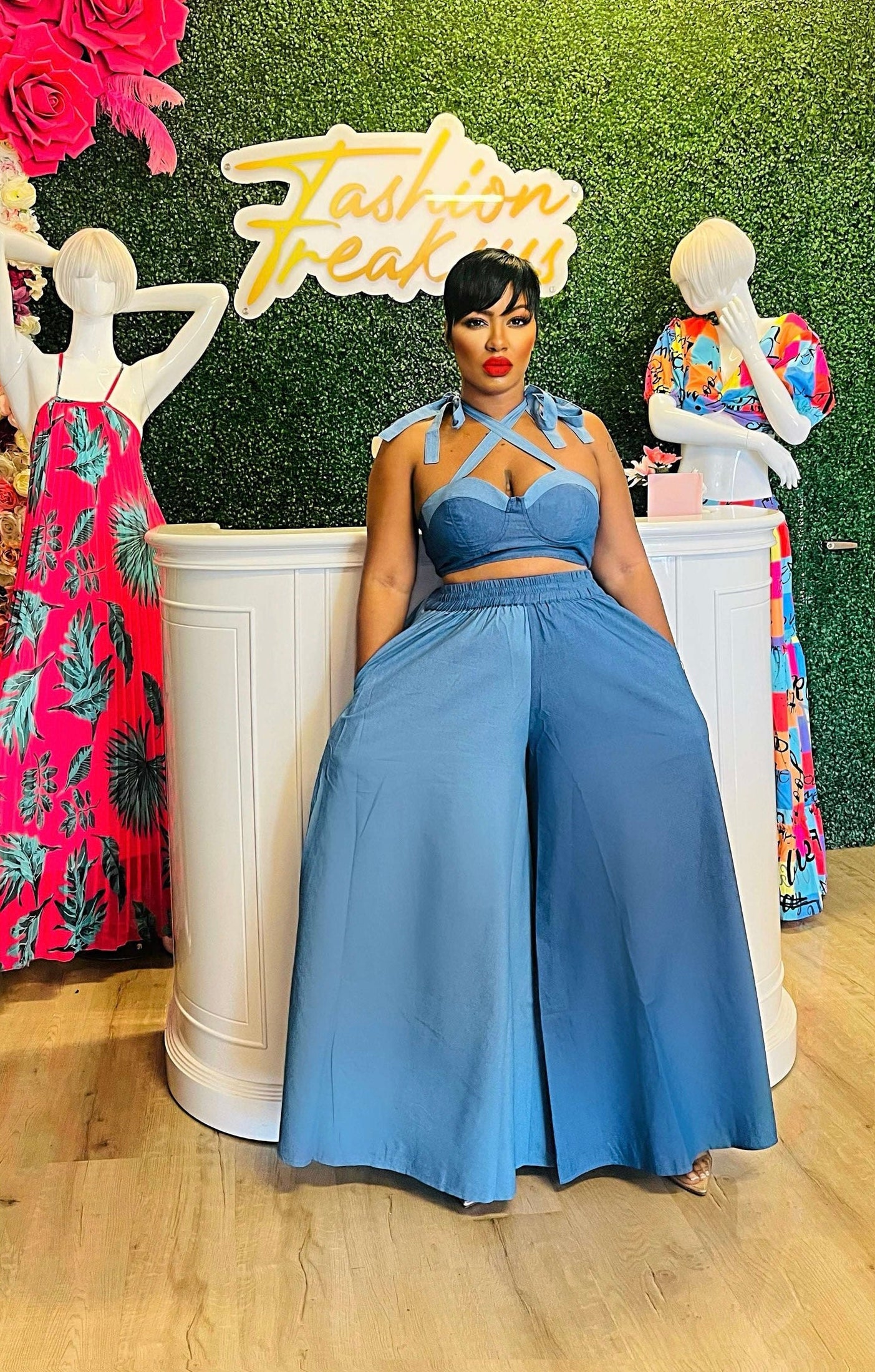 Two Sided Denim Pant Set