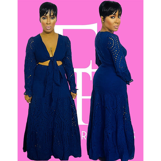 Blue Charlotte Skirt Set